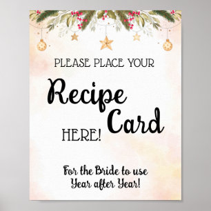 Poster Carte de recette de Noël pour douche de mariée Aff