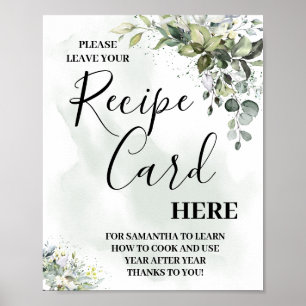 Poster Carte de recette de succulente de verdure d'eucaly