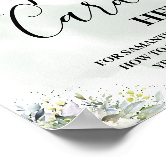 Poster Carte de recette de verdure d'eucalyptus signe (Coin)