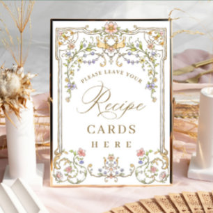 Poster Carte de recette florale de Grace victorienne orig