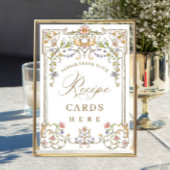 Poster Carte de recette florale de Grace victorienne orig