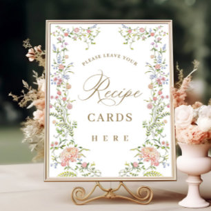 Poster Carte de recette florale de Grace victorienne orig