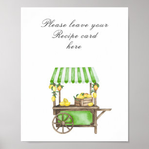 Poster Carte de recette pour une baby shower de mariage s