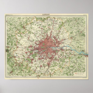 Poster Carte de région de Londres