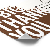 Poster Carte de remerciements de Mariage noir gras modern (Coin)