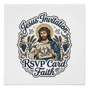Poster Carte de réponse à l'invitation de Jésus Foi Invit