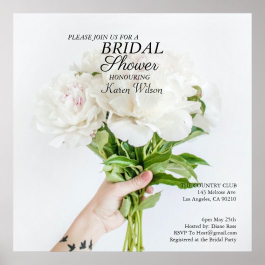 Poster Carte de réponse aimantée pour invitation de showe (Devant)