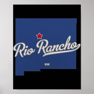 Poster Carte de Rio Rancho Nouveau-Mexique Nm