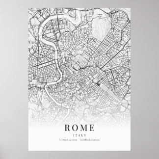 Poster Carte de Rome