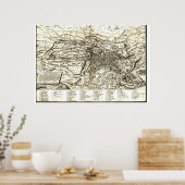 Poster Carte de Rome pendant la Renaissance (Cuisine)