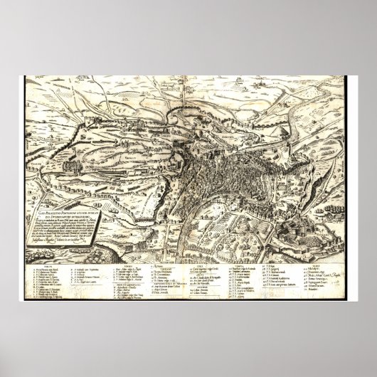 Poster Carte de Rome pendant la Renaissance (Devant)