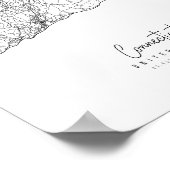 Poster Carte de rue minimale Connecticut (Coin)