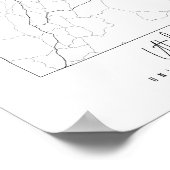 Poster Carte de rue minimale de l'Utah (Coin)