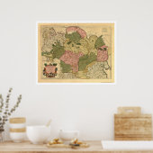 Poster Carte de Russie et Sibérie 1706 (Cuisine)