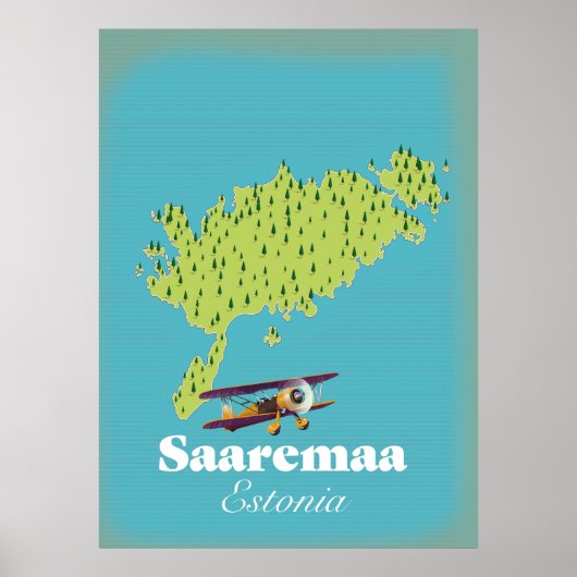 Poster Carte de Saaremaa Estonie (Devant)