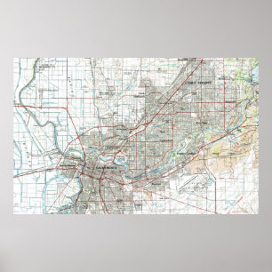 Poster Carte de Sacramento California (1994)