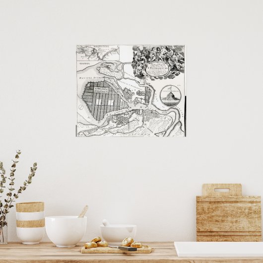 Poster Carte de Saint-Pétersbourg (Cuisine)