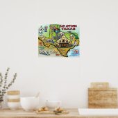 Poster Carte de San Antonio TEXAS (Cuisine)