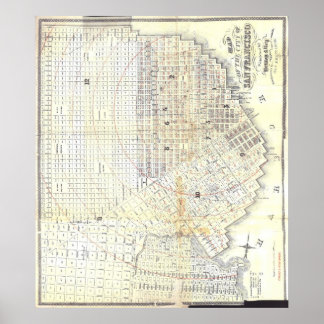 Poster Carte de San Francisco 1862