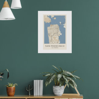 Poster Carte de San Francisco Californie | Minimaliste