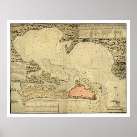 Poster Carte de San Juan, Porto Rico 1785 (Devant)