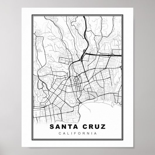 Poster Carte de Santa Cruz (Devant)