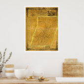 Poster Carte de Saratoga Springs, New York par Bevan 1854 (Cuisine)