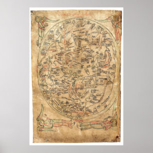 Poster Carte de Sawley Imago Mundi Honorius Augustodunens
