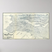 POSTER CARTE DE SEATTLE 1925 (Devant)