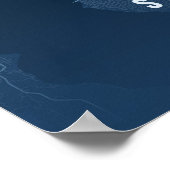 Poster Carte de Seattle en bleu, impression, Washington, (Coin)