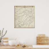 Poster Carte de section du comté de T19S R25E Tulare (Cuisine)