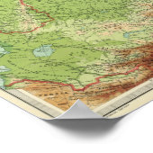 Poster Carte de Sibérie avec routes maritimes (Coin)