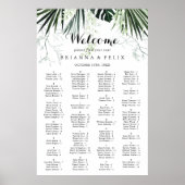 Poster Carte de siège alphabétique blanc Tropical Greener (Devant)