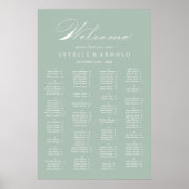 Poster Carte de siège alphabétique blanc vert (Devant)