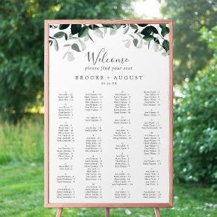 Poster Carte de siège alphabétique Emerald Greenery