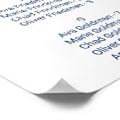 Poster Carte de siège alphabétique simple en calligraphie (Coin)