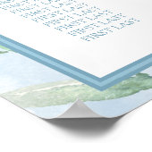 Poster Carte de siège Baby shower du garçon de Lion Bleu (Coin)