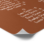 Poster Carte de siège Boho Chic Terracotta (Coin)