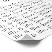 Poster Carte de siège de finition rose chaud Damas noir (Coin)