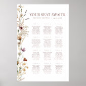 Poster Carte de siège de la Fête des mariées Fleur sauvag (Devant)