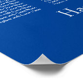 Poster Carte de siège de la réception de mariage bleu pro (Coin)