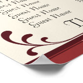 Poster Carte de siège de la réception de mariage monograp (Coin)