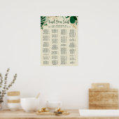 Poster Carte de siège de Mariage alphabétique Feuille tro (Cuisine)