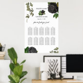 Poster Carte de siège de Mariage blanc Rose d'Halloween g (Bureau à domicile)