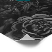 Poster Carte de siège de Mariage gothique gris-noir turqu (Coin)