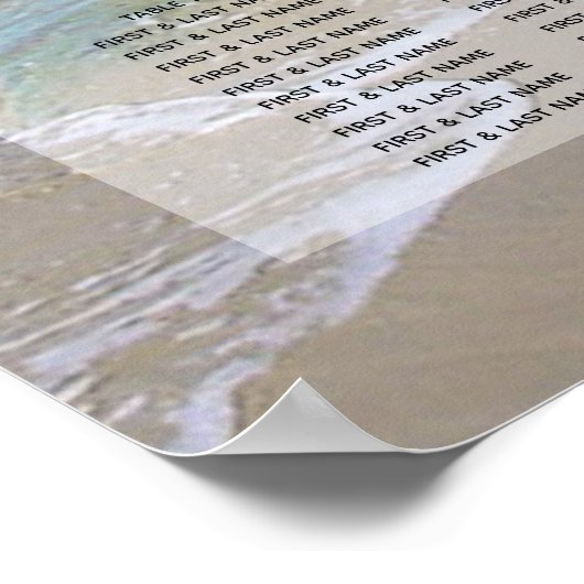 Poster Carte de siège de mariage Rocky Beach (Coin)