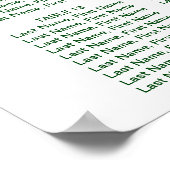 Poster Carte de siège de Noël Holly Wreath (Coin)