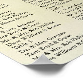 Poster Carte de siège de réception avec votre photo (Coin)