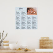 Poster Carte de siège de réception bleu ciel (Cuisine)