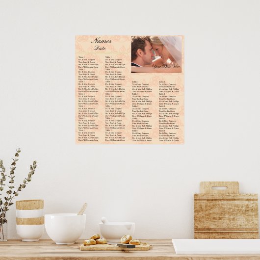 Poster Carte de siège de réception Corail (Cuisine)